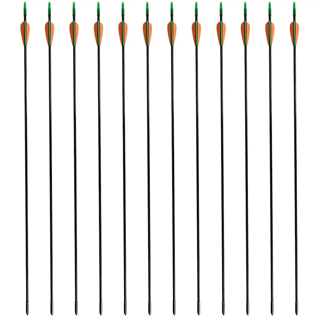 30" Fiberglass Recurve Bow Arrows, 12 Count