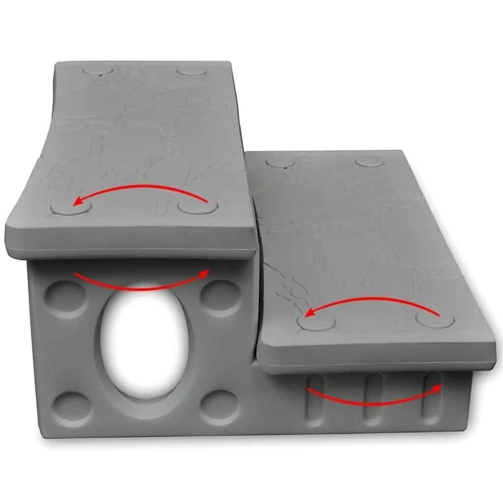 Spa Steps Non-Skid Surface Hot Tub Access Lightweight Grey Pool Accessory