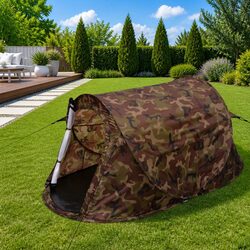 Quick Setup 2-Person Camping Tent - Silver Fibreglass Frame