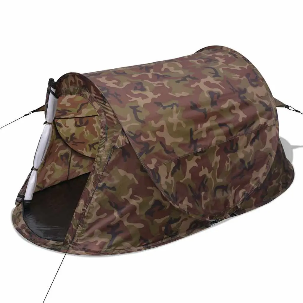 2-Person Pop-Up Camping Tent Silver Lightweight Portable Festival Outdoor Quick