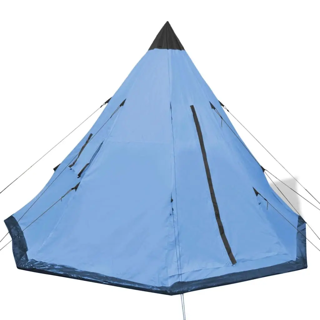 4-Person Tent Blue Tipi Style Outdoor Camping Hiking Shelter
