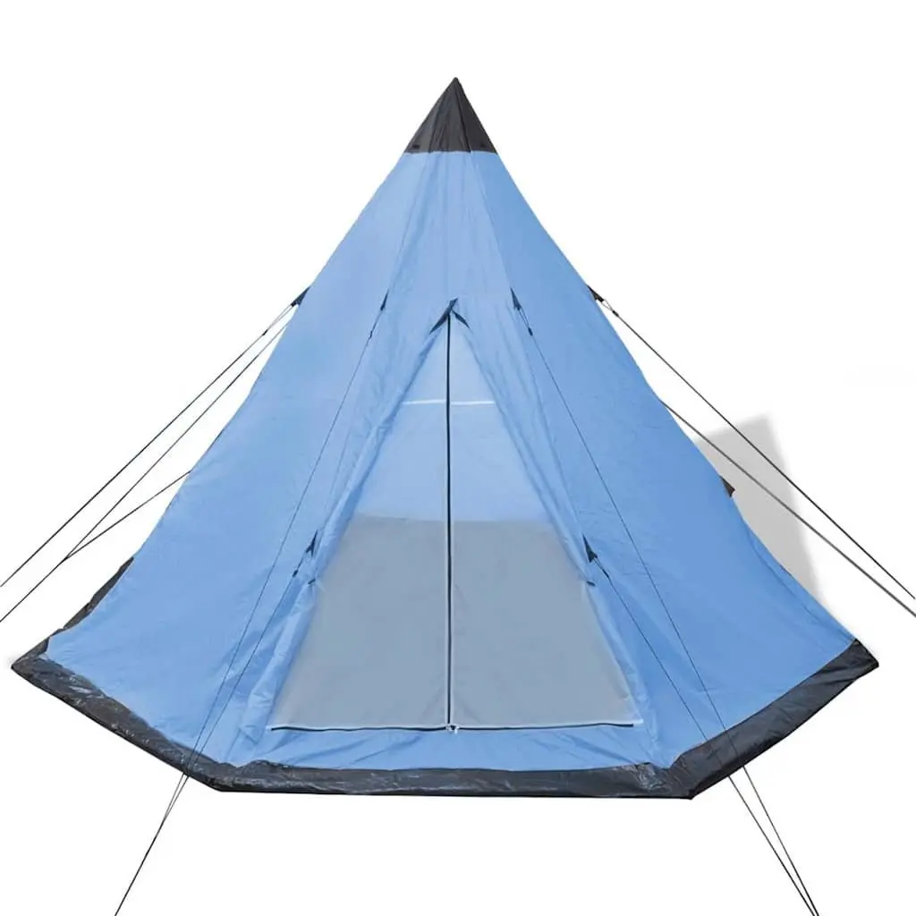 4-Person Tent Blue Tipi Style Outdoor Camping Hiking Shelter
