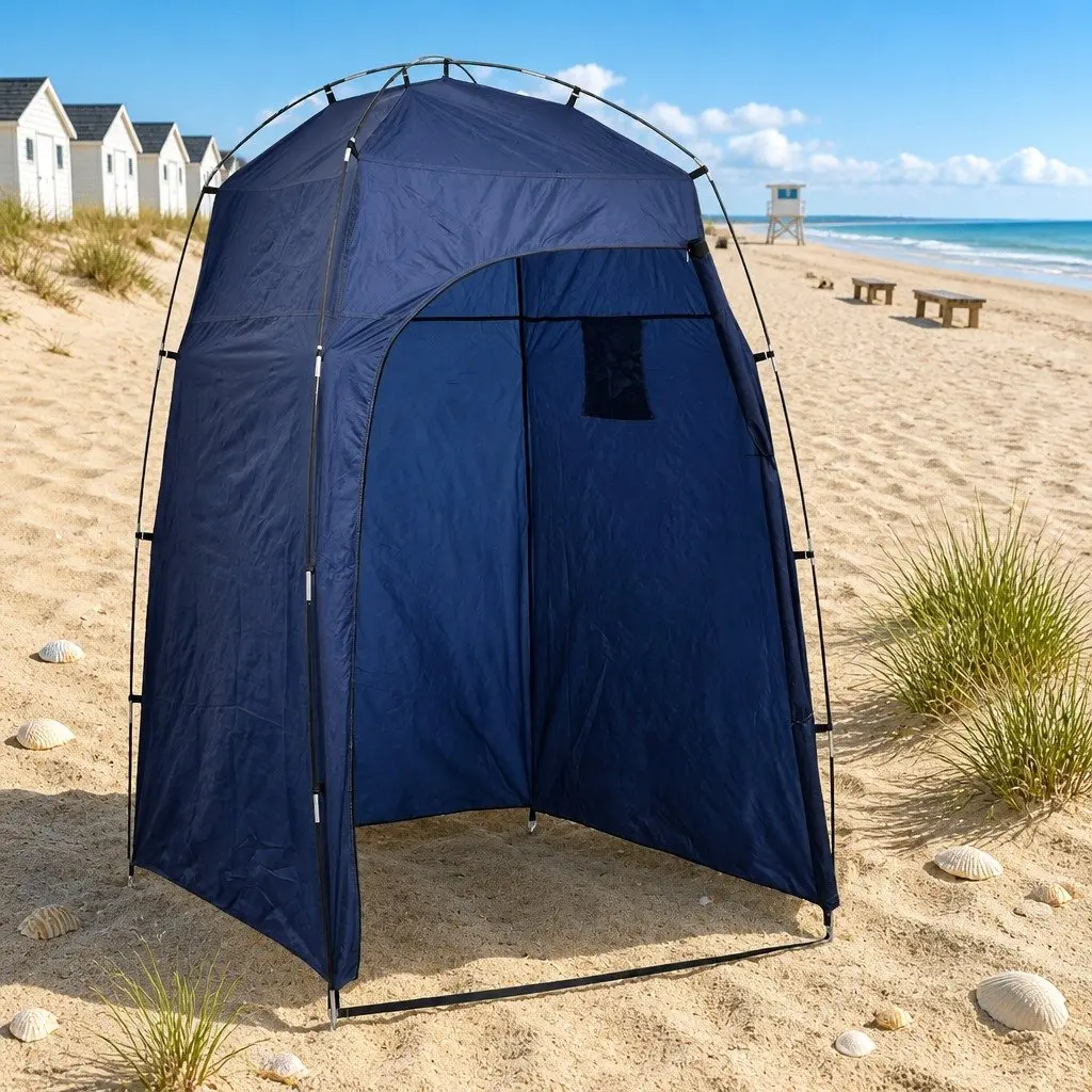 Portable Shower Tent Privacy Enclosure Camping Beach Changing Room Blue
