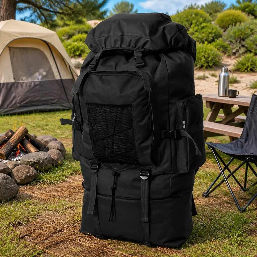 Black Army-Style Backpack XXL 100L