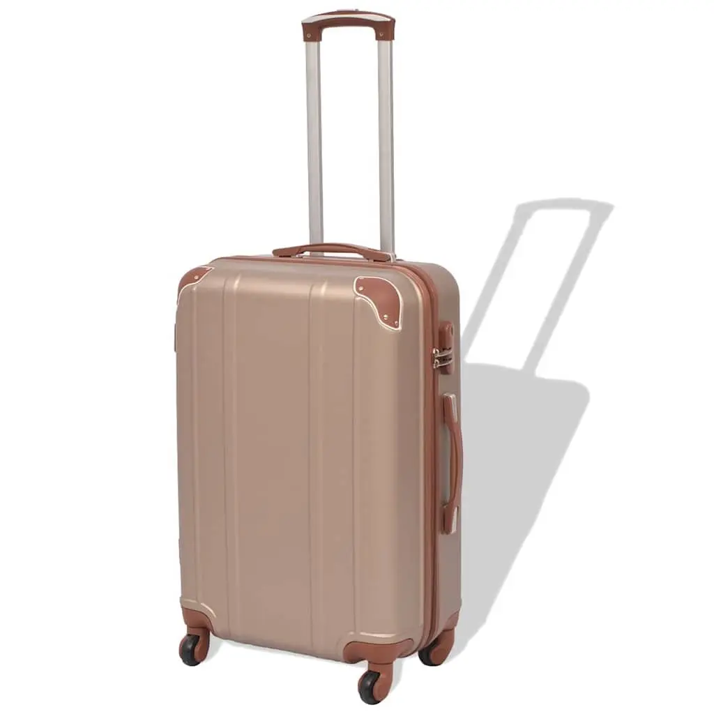 Hardcase Trolley Luggage Set for Travel Pink 4 Piece