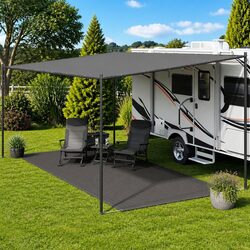 Tent Carpet 300x400 cm Outdoor Camping Ground Sheet with Eyelets Anthracite