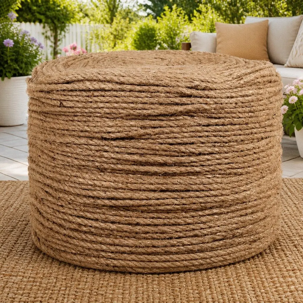 Natural Jute Rope 8mm 500m Garden Decking Handrail Plant Support