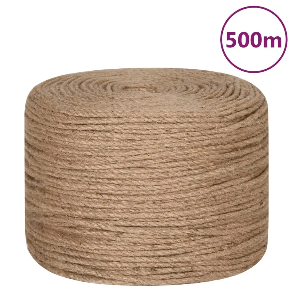 Natural Jute Rope 8mm 500m Garden Decking Handrail Plant Support