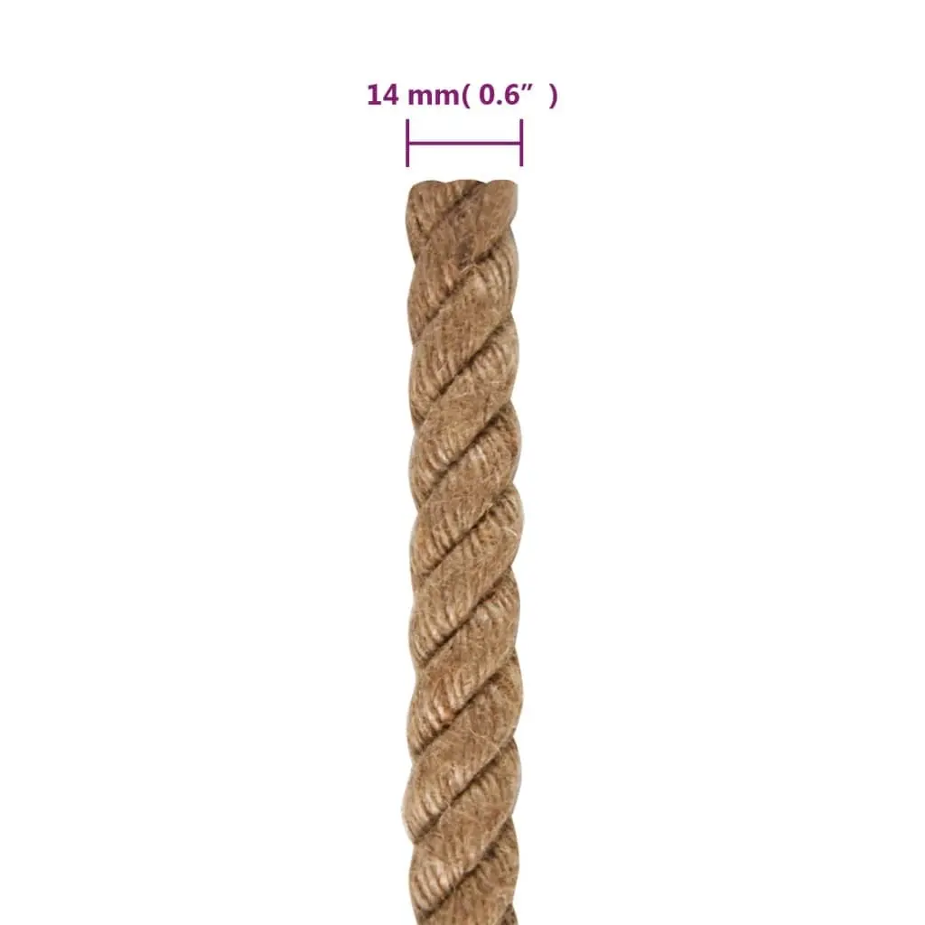 14mm Brown Jute Rope, 100m Length