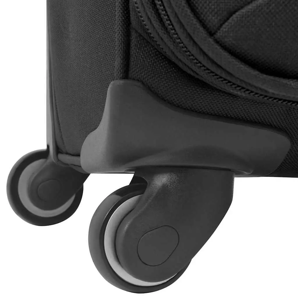 Soft Case Trolley Set for Travel Black 3 Piece