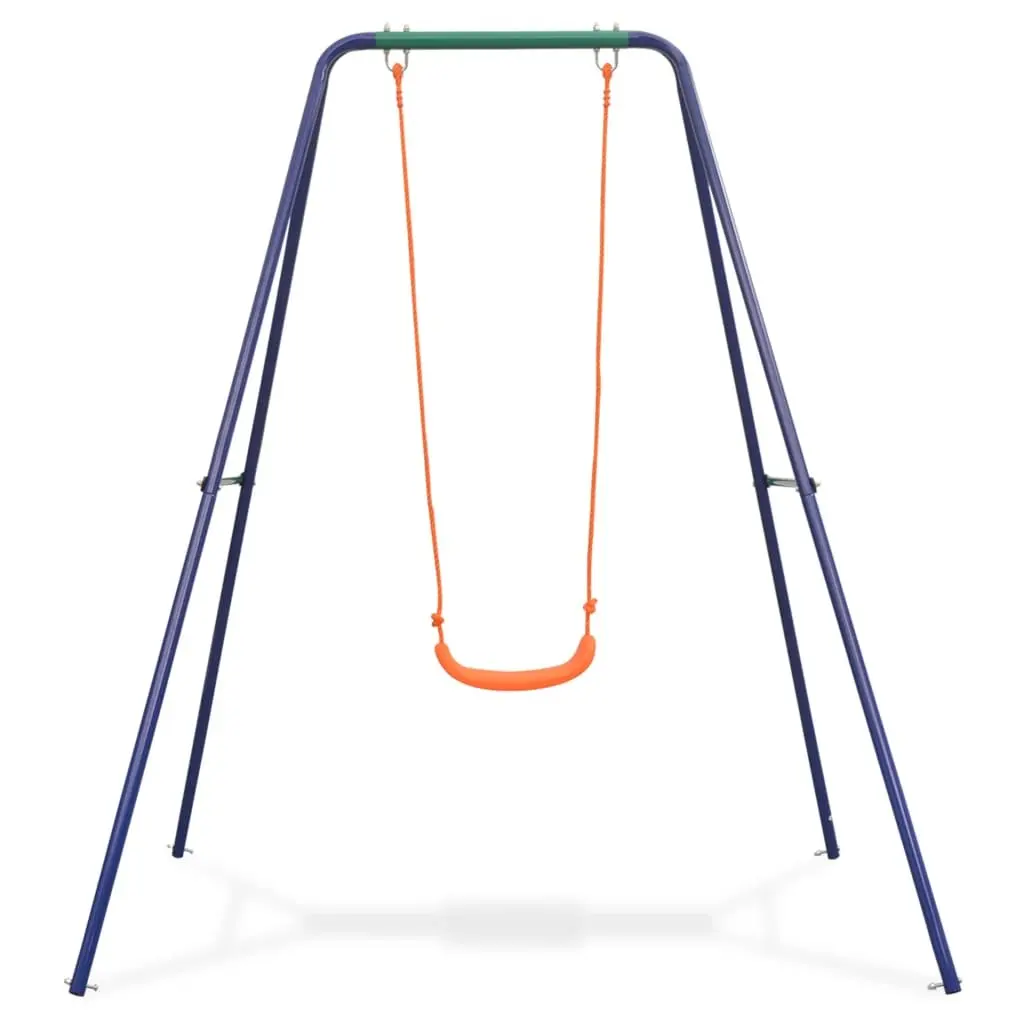 Single Swing Orange Outdoor Play Equipment Kids Garden Backyard A-Frame Sturdy