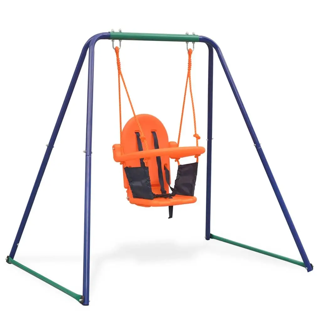 Swing Set for Outdoor Play A-Frame Orange Size for Kids