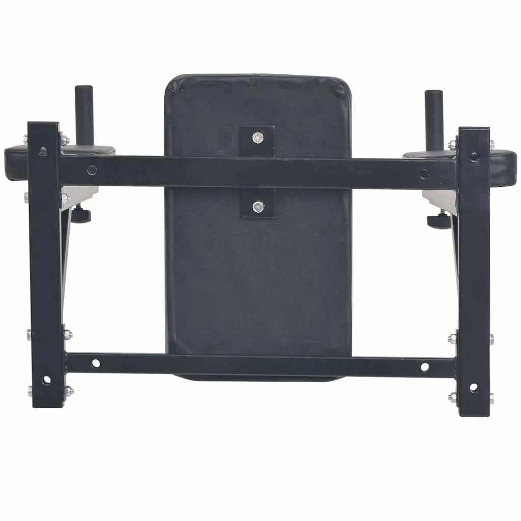 Wall-Mounted Dip Station Power Tower Home Gym Tricep Exercise Equipment Black
