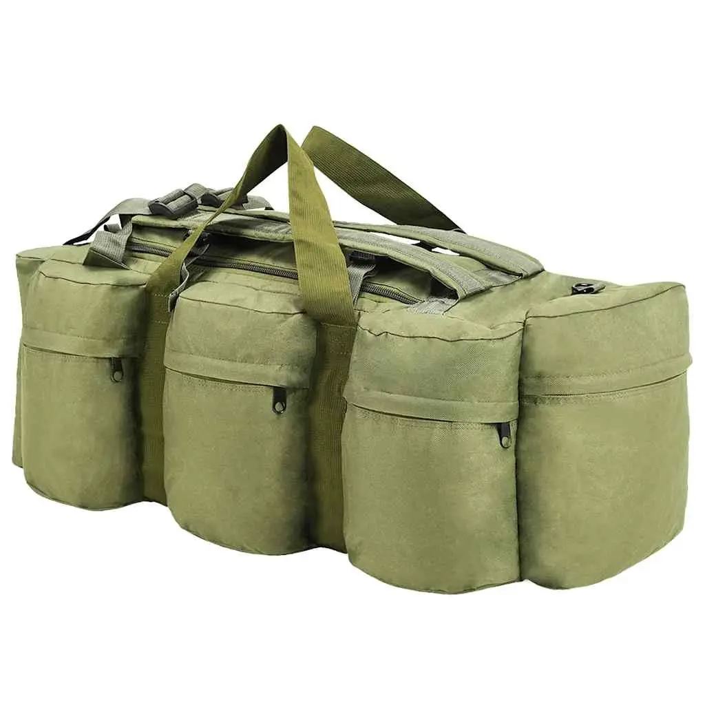3in1DuffelBagOutdoorUse45LShoulderBackpackHikingCampingTearResistantWaterResistantCoatedOxfordFabricArmyStyle