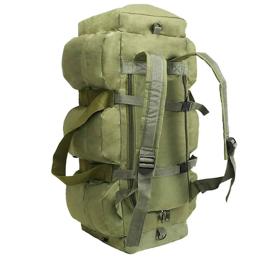 3in1DuffelBagOutdoorUse45LShoulderBackpackHikingCampingTearResistantWaterResistantCoatedOxfordFabricArmyStyle