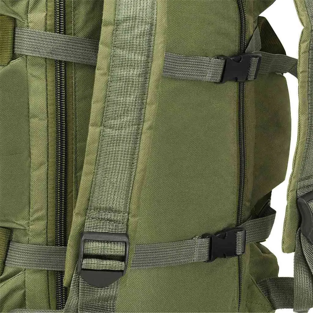 3in1DuffelBagOutdoorUse45LShoulderBackpackHikingCampingTearResistantWaterResistantCoatedOxfordFabricArmyStyle