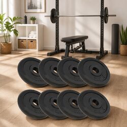 Cast Iron Weight Plates, 8 Pieces, 2.5 kg Each - Specs Included