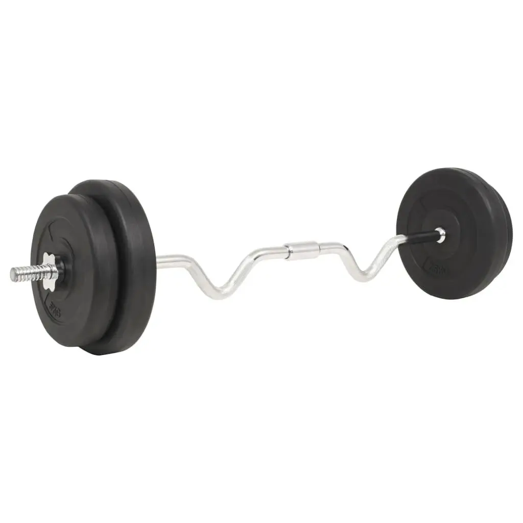 Barbell Set 30kg Black Weightlifting Free Weights Home Gym Training Exercise