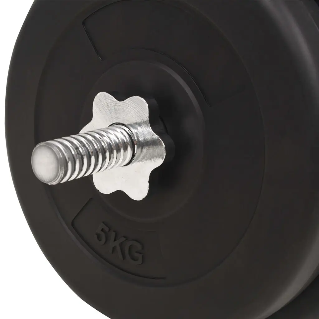Barbell Set 30kg Black Weightlifting Free Weights Home Gym Training Exercise