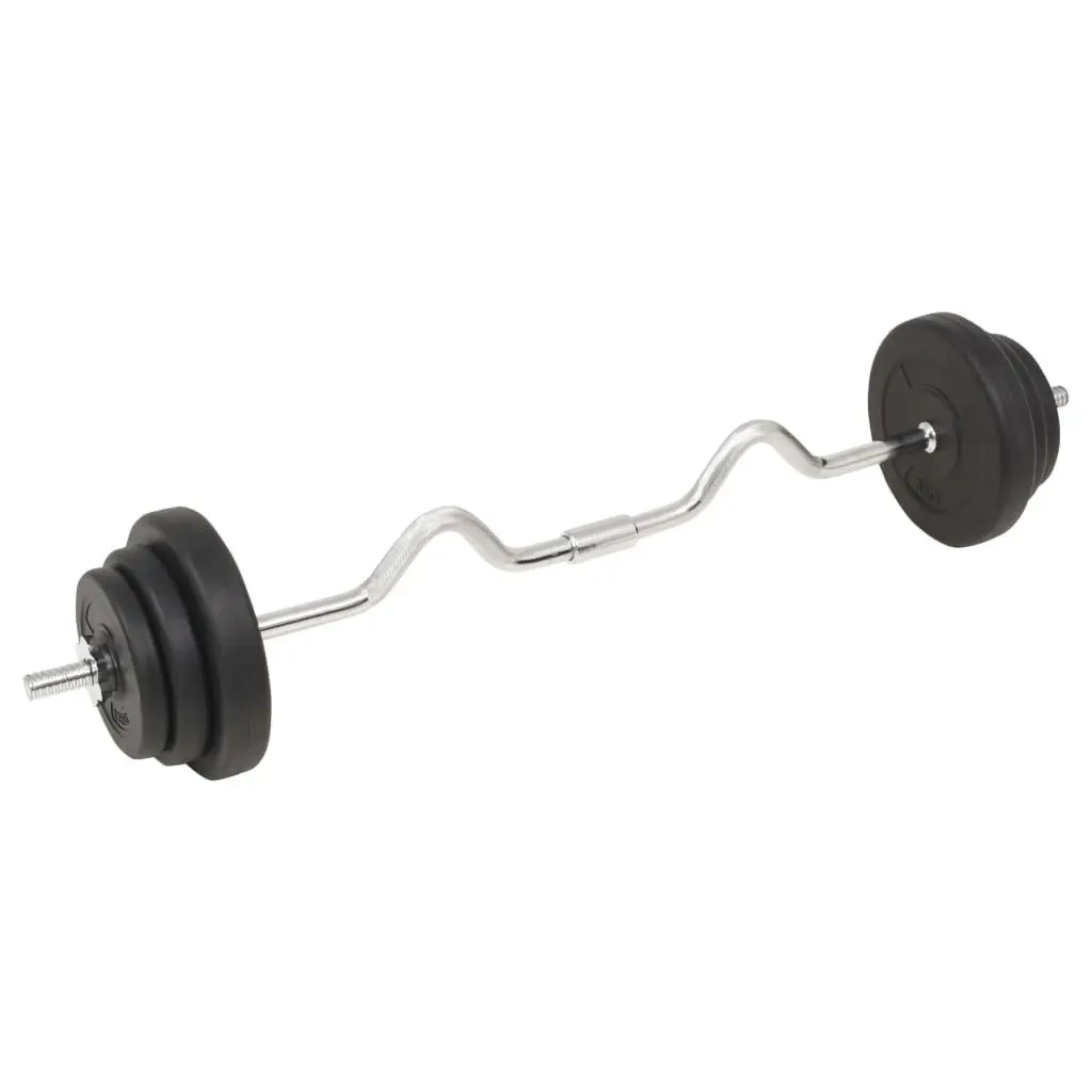 Barbell and Dumbbell Set 30kg Free Weights Home Gym Training Equipment Black