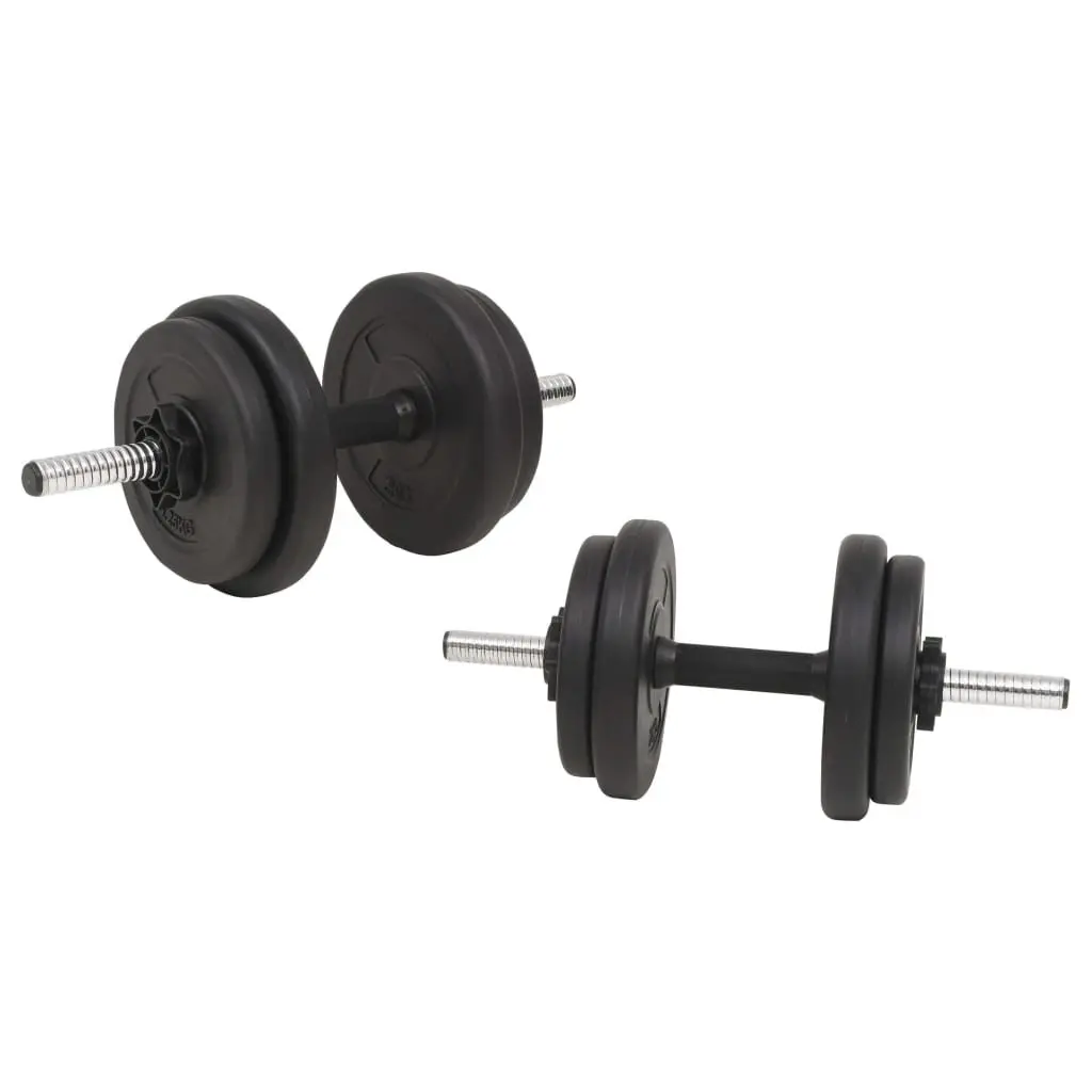 Barbell and Dumbbell Set 30kg Free Weights Home Gym Training Equipment Black