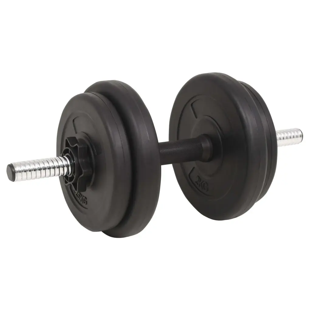 Barbell and Dumbbell Set 30kg Free Weights Home Gym Training Equipment Black