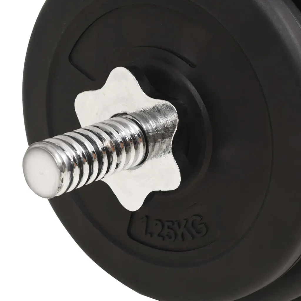 Barbell and Dumbbell Set 30kg Free Weights Home Gym Training Equipment Black