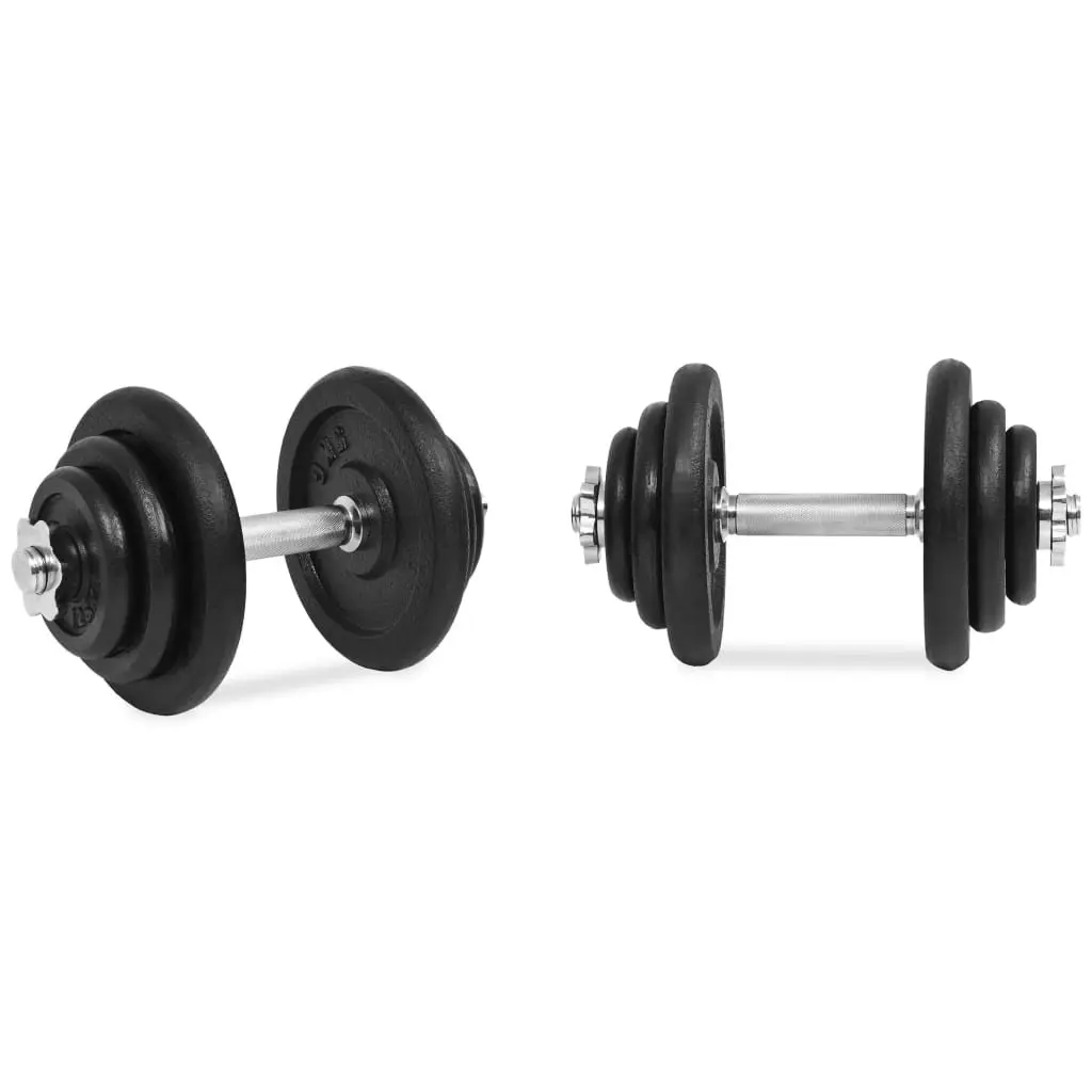 Dumbbell Set 40kg Cast Iron Weight Plates Barbell Home Gym Training Exercise