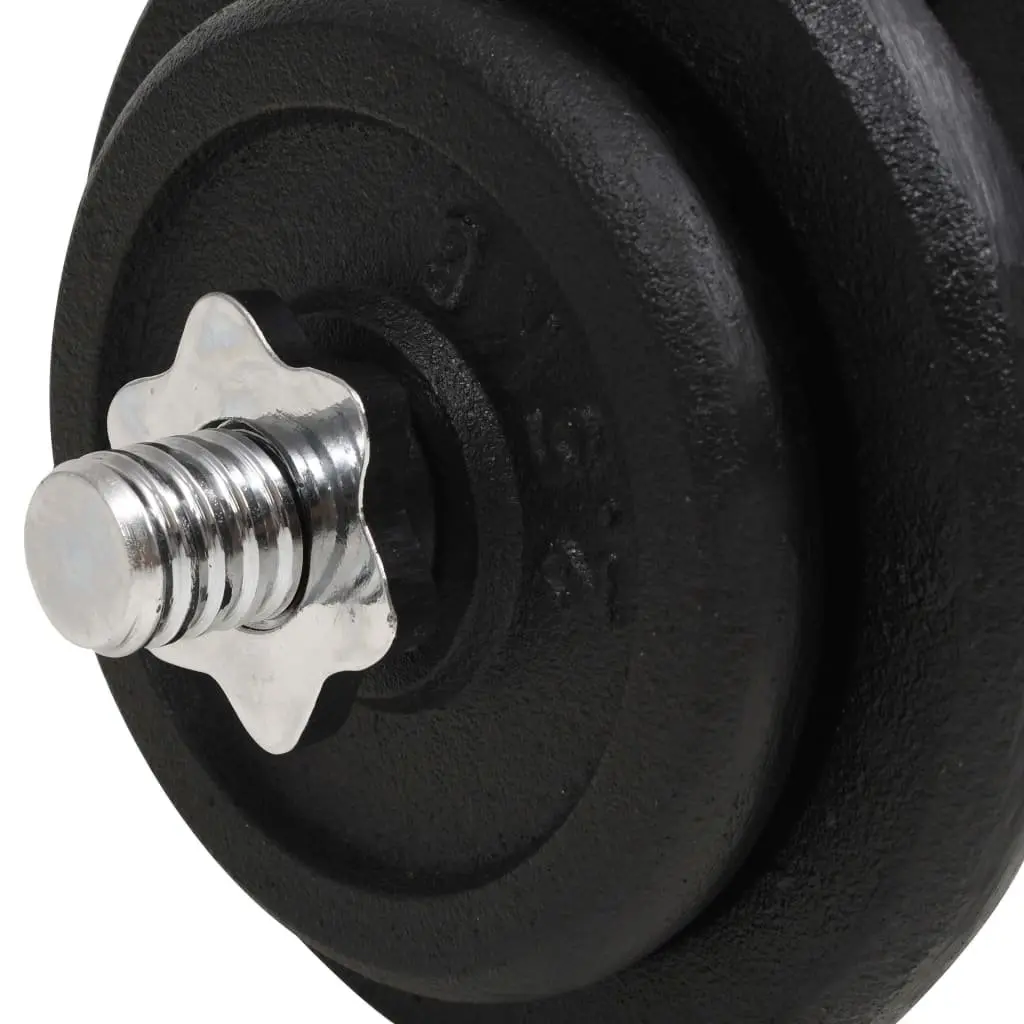 Dumbbell Set 40kg Cast Iron Weight Plates Barbell Home Gym Training Exercise