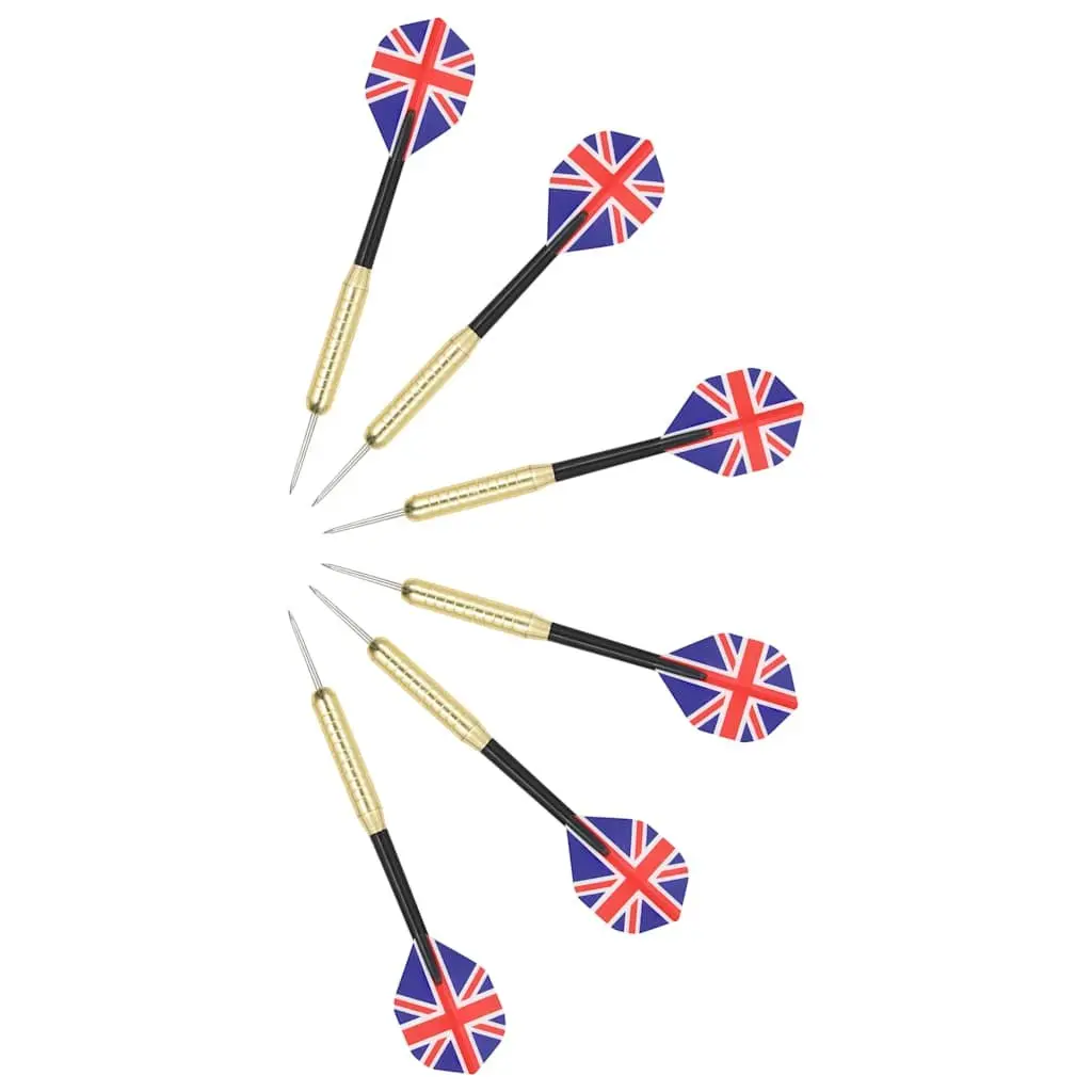 Sisal Dartboard with 6 Steel Tip Darts Professional Indoor Throwing Game Set