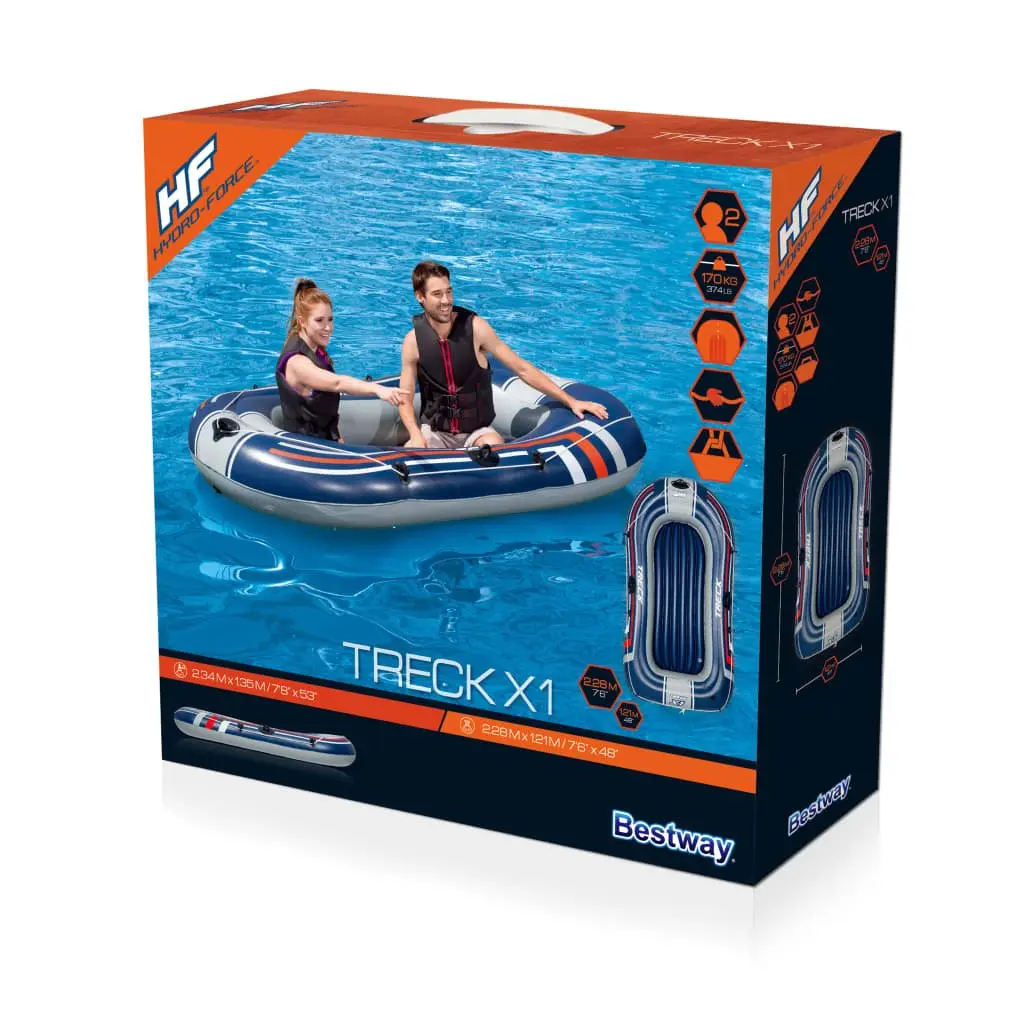 Inflatable Rowing Boat 228cm Blue Recreational Water Sports Fishing Lake Pool 2