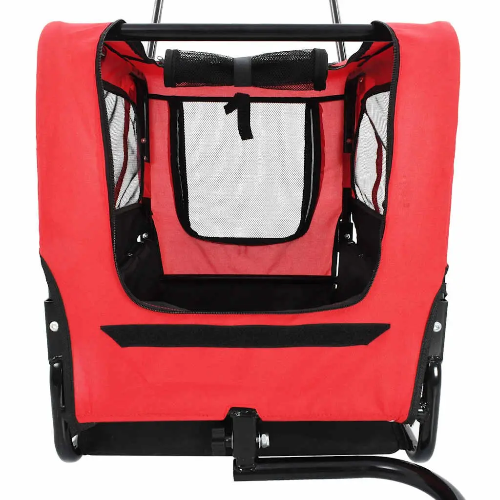 Pet Bike Trailer Jogging Stroller for Dogs Cats Red Black