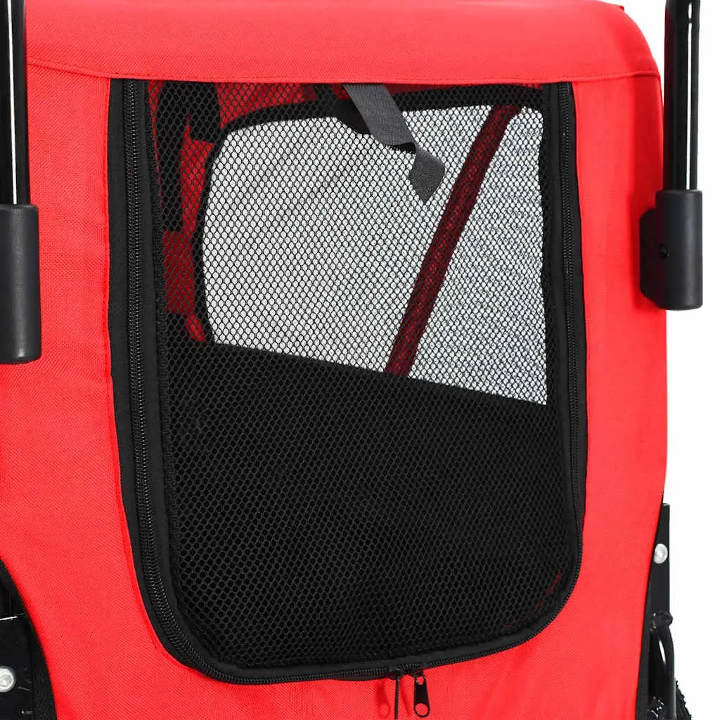 Pet Bike Trailer Jogging Stroller for Dogs Cats Red Black