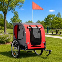 Pet Bike Trailer Specifications: Steel Frame and Oxford Fabric