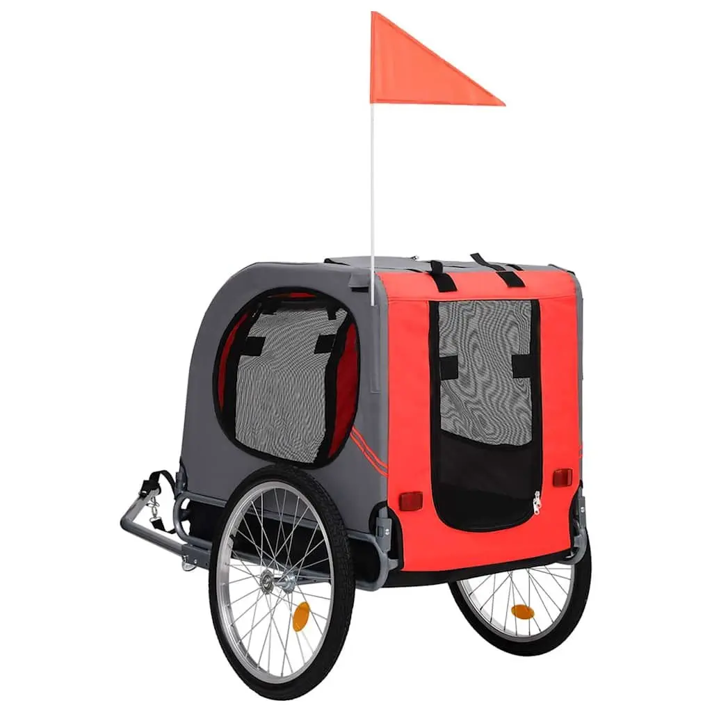 Pet Bike Trailer Dog Bicycle Carrier Tow Behind Foldable Suspension Mesh Windows