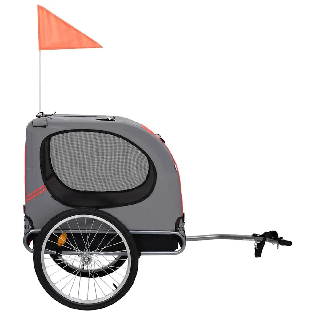 Pet Bike Trailer Dog Bicycle Carrier Tow Behind Foldable Suspension Mesh Windows