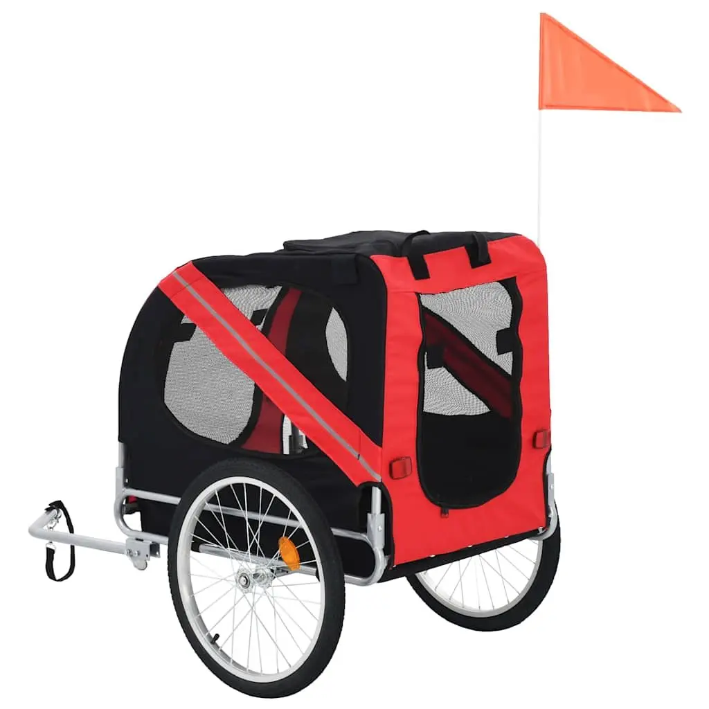 Pet Bike Trailer for Dogs Foldable Dual Entry Mesh Windows
