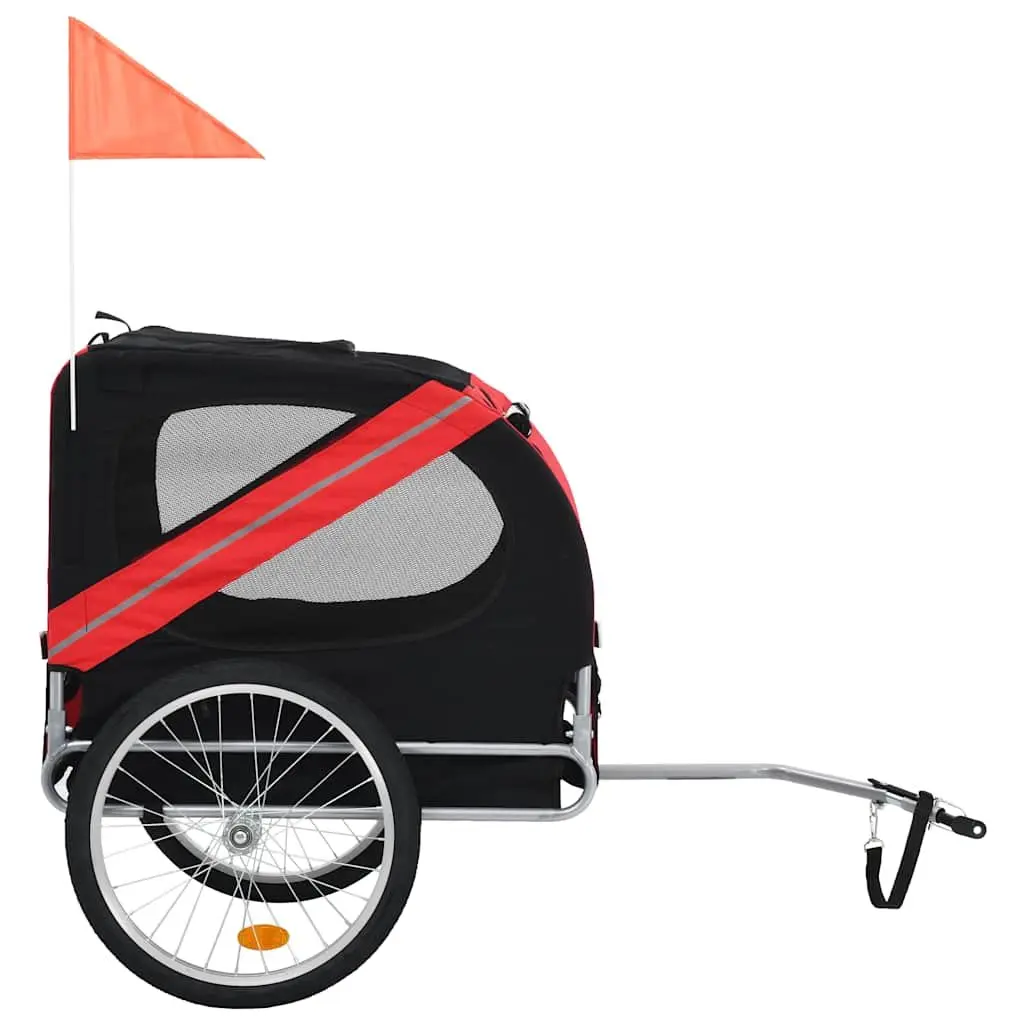 Pet Bike Trailer for Dogs Foldable Dual Entry Mesh Windows