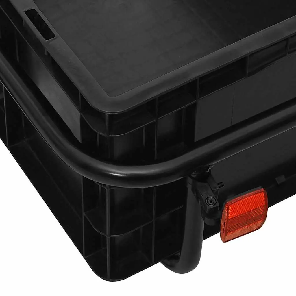 Steel Frame Bike Trailer Hand Wagon 155x60x83cm Black Cargo Transport Crate