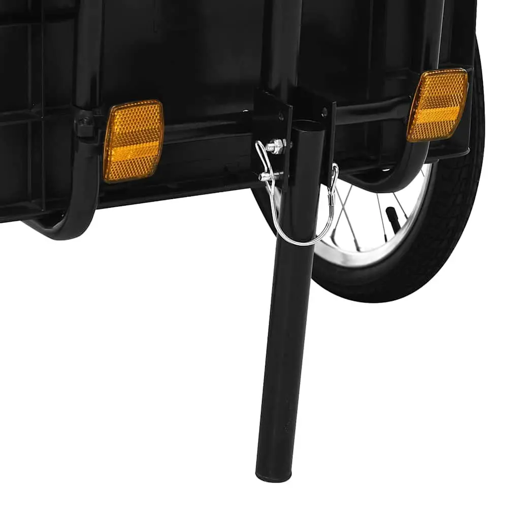 Steel Frame Bike Trailer Hand Wagon 155x60x83cm Black Cargo Transport Crate
