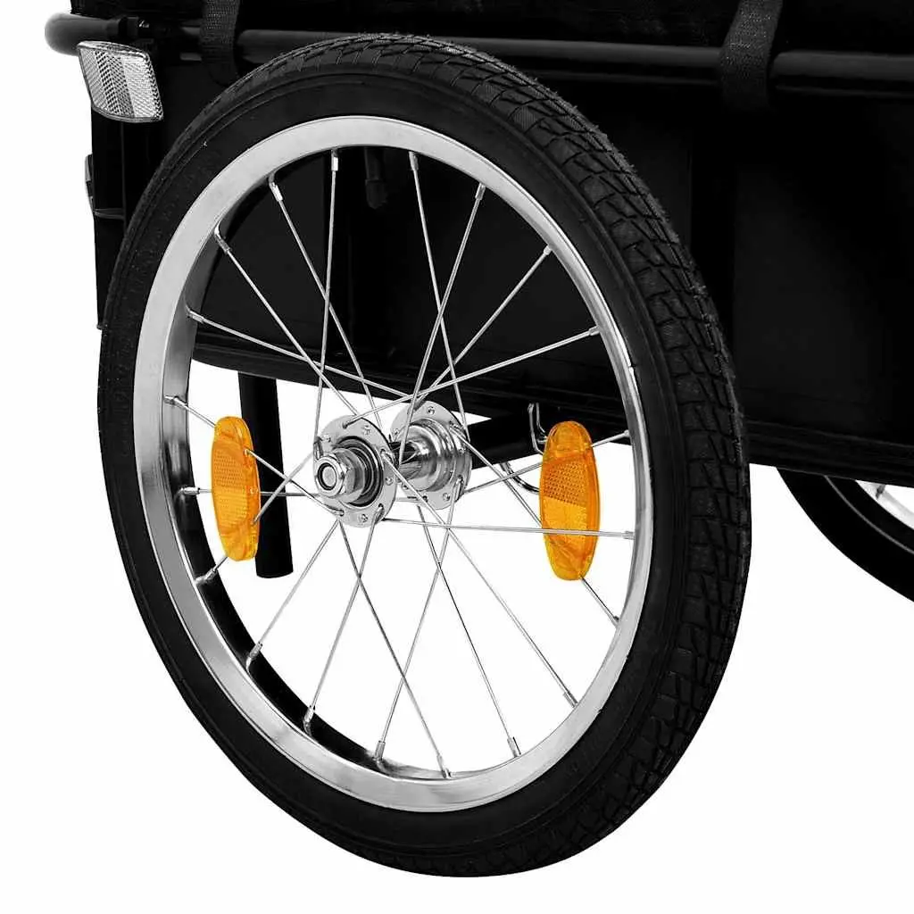 Steel Frame Bike Trailer Hand Wagon 155x60x83cm Black Cargo Transport Crate