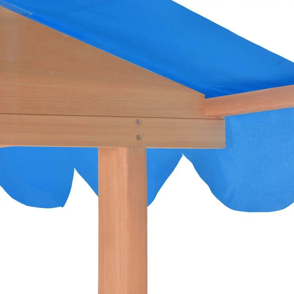 Kids Playhouse with Sandbox Fir Wood Blue UV50 Protection Garden Outdoor Play