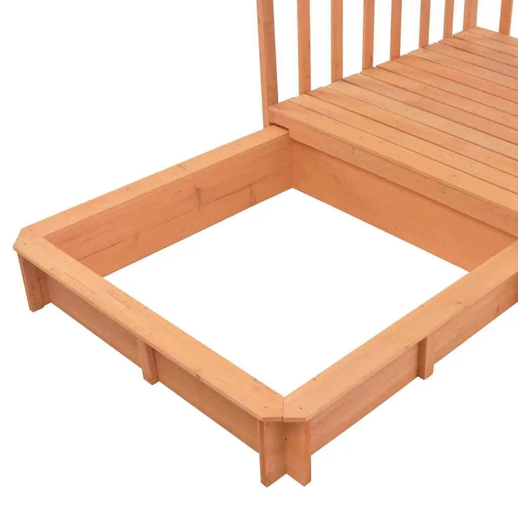 Kids Playhouse with Sandbox Fir Wood Blue UV50 Protection Garden Outdoor Play