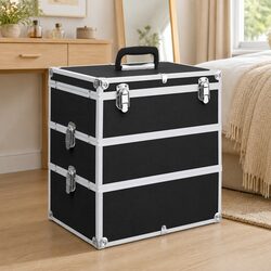 Make-up Case 37x24x40 cm Black Cosmetics Organizer Storage Beauty Vanity Box