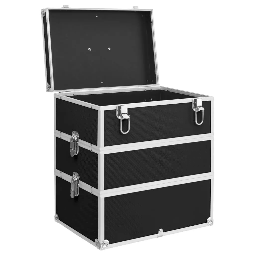 Make-up Case 37x24x40 cm Black Cosmetics Organizer Storage Beauty Vanity Box