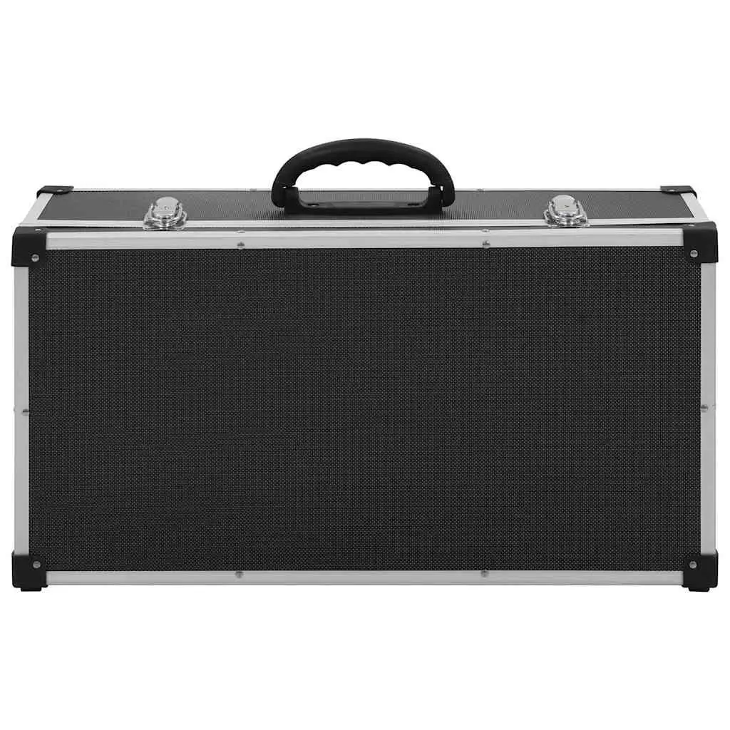 CD Case Organiser for 80 CDs Black Storage Box with Aluminium Trimming Lock