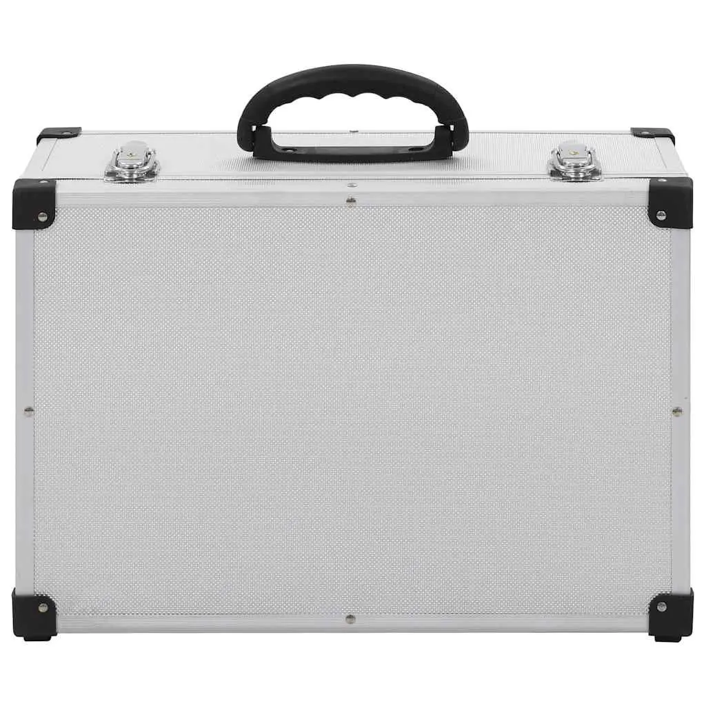 CD Case for 60 CDs Storage Organiser Box Silver Wood with ABS Layer Aluminium Trimming