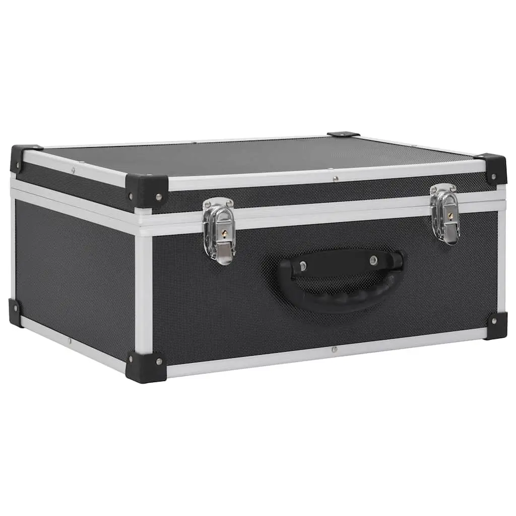 CD Case for 60 CDs Black Storage Organiser with Aluminium Trim and Lock Keys