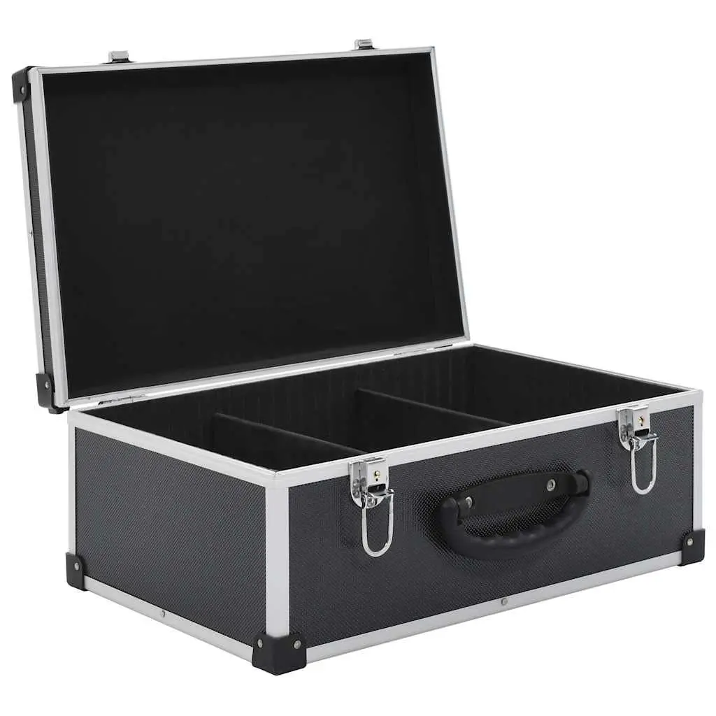 CD Case for 60 CDs Black Storage Organiser with Aluminium Trim and Lock Keys
