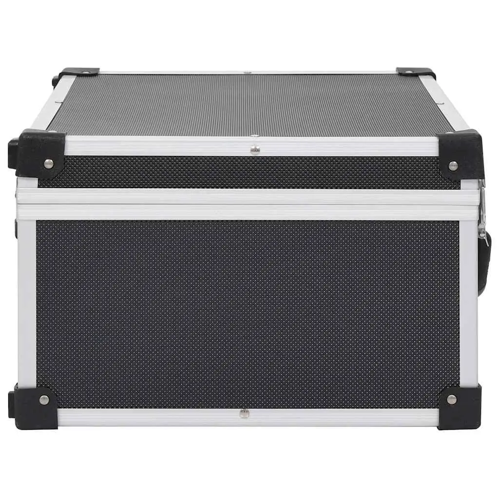 CD Case for 60 CDs Black Storage Organiser with Aluminium Trim and Lock Keys